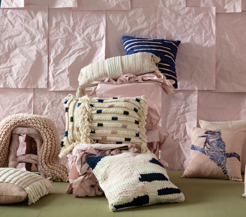 Pale Pink Scattered Cushions